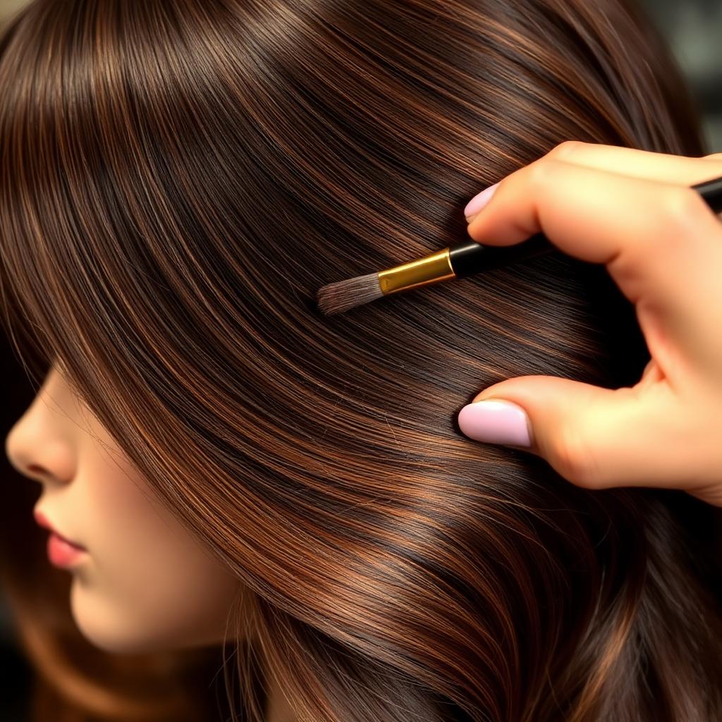 CK colorist hand-painting dimensional balayage on a wig